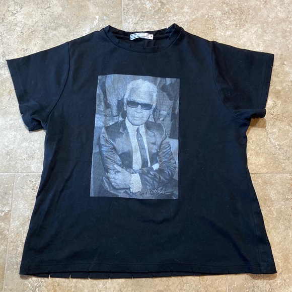 Proof of Concept Karl Lagerfeld Black Tee Shirt Pima Cotton - Picture 1 of 5